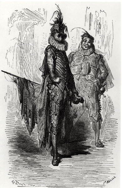 Illustration fra Le Capitaine Fracasse af Theophile Gautier (1811-72) indgraveret af Fortune Louis Meaulle (1844-1901) 1866 af Gustave after Dore