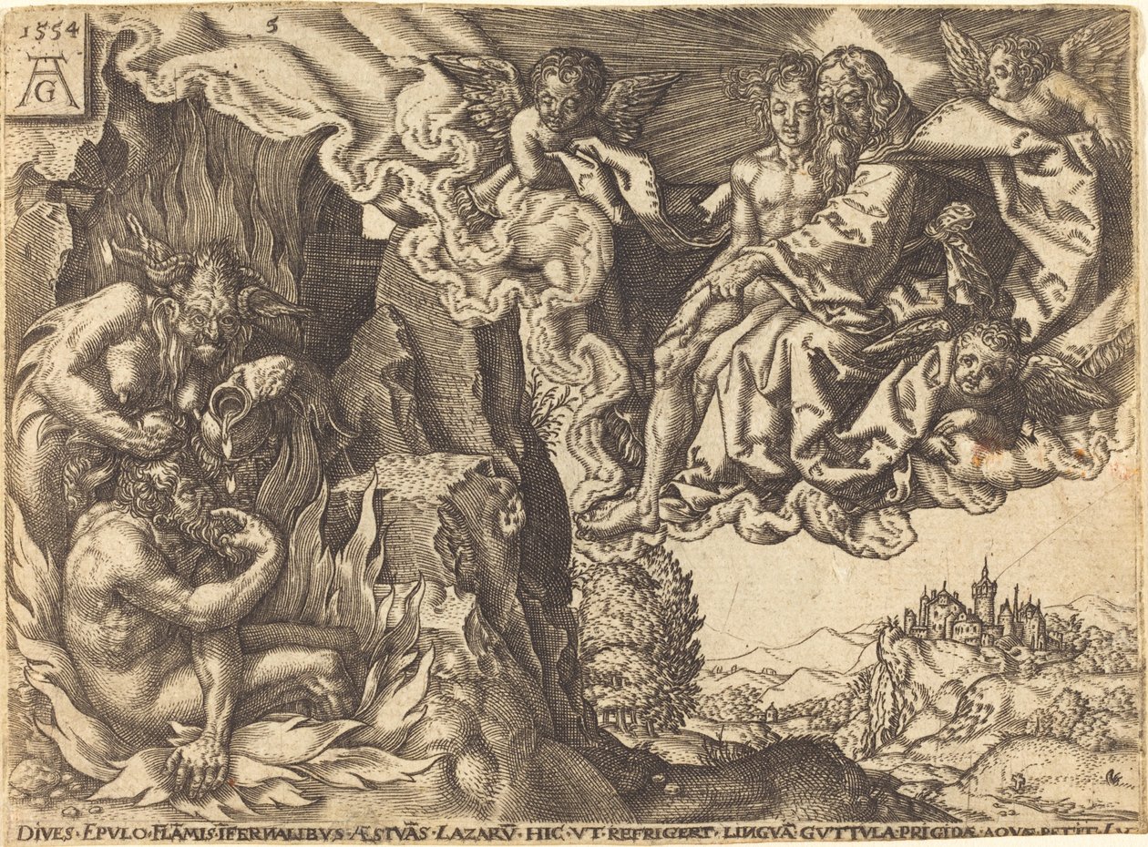 Den rige mand i helvede af after Heinrich Aldegrever