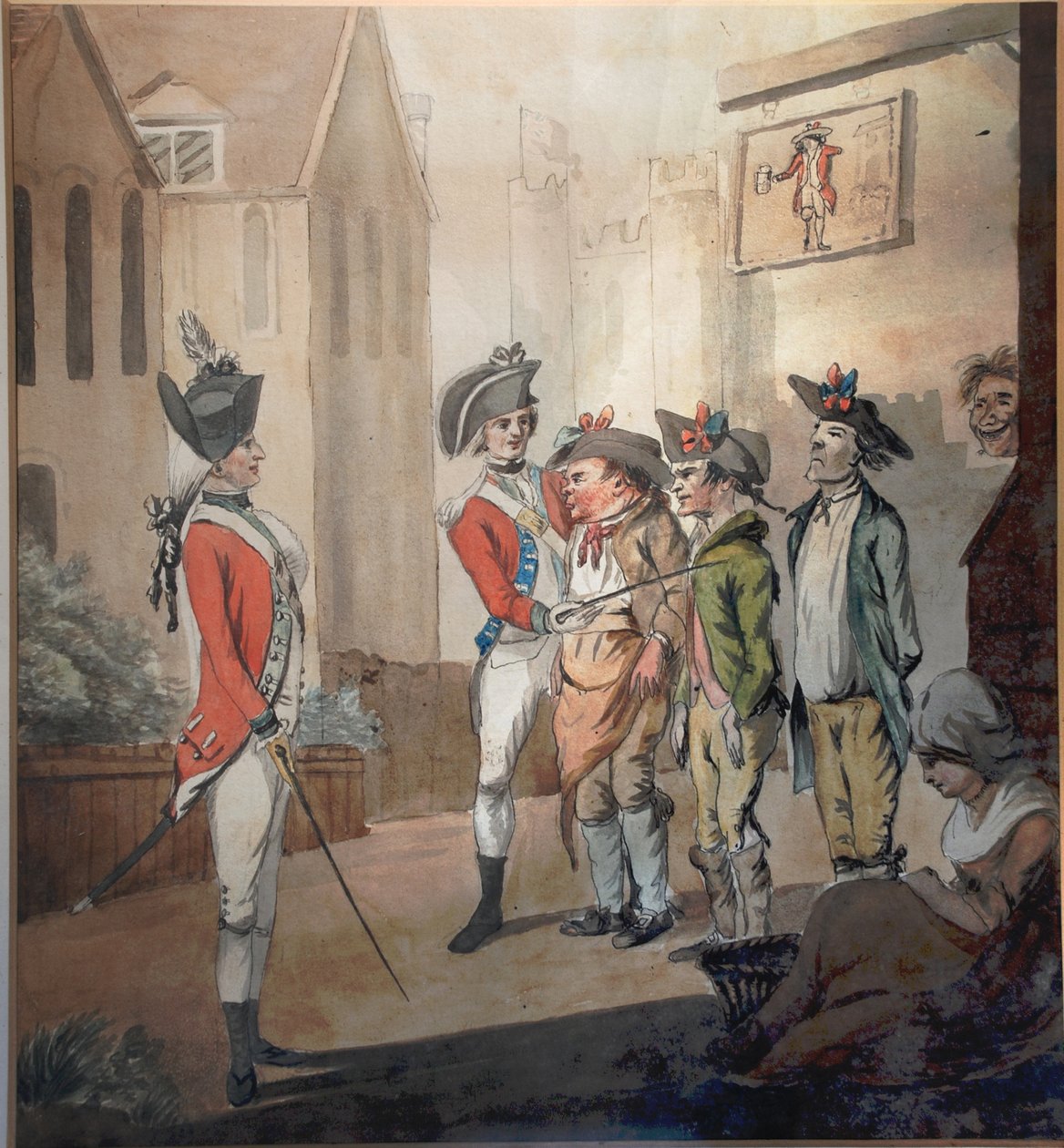 Den britiske hær, britisk rekrutteringsparti, 1780 af after Henry William Bunbury