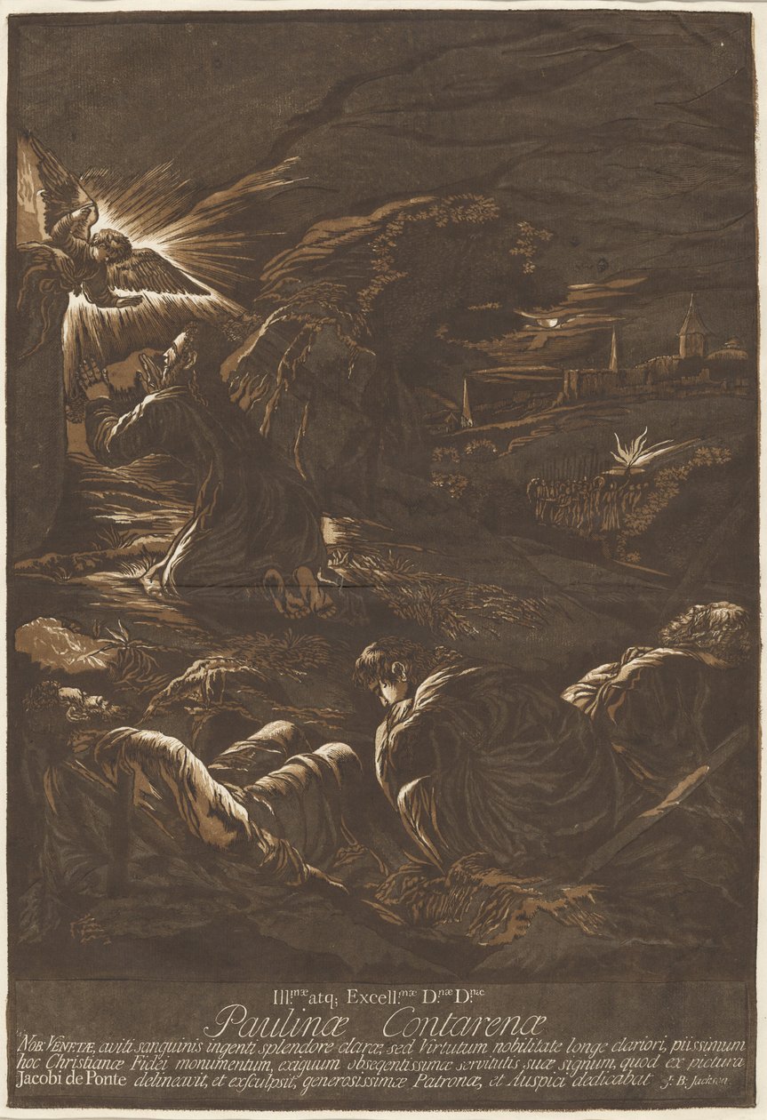 Kristus på Oliebjerget af after Jacopo Bassano John Baptist Jackson