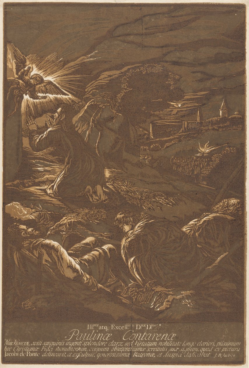 Kristus på Oliebjerget af after Jacopo Bassano John Baptist Jackson
