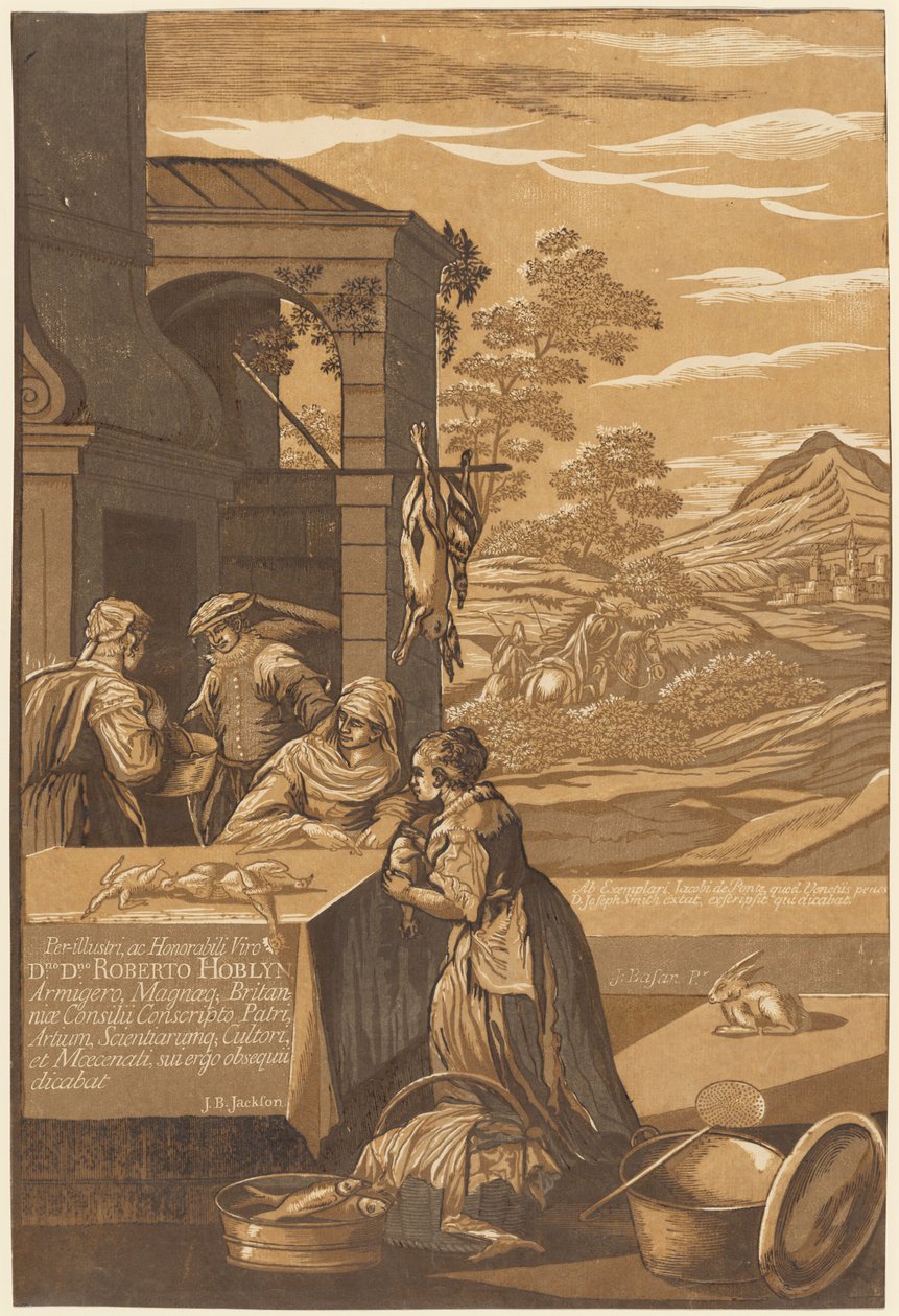 Dyk og Lazarus (venstre panel) af after Jacopo Bassano John Baptist Jackson