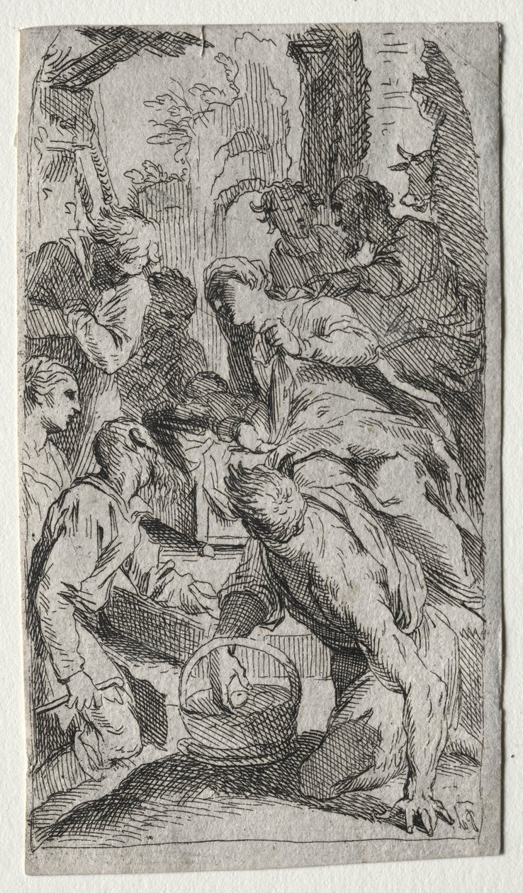 Fødselen af after Jacopo Palma il Giovane