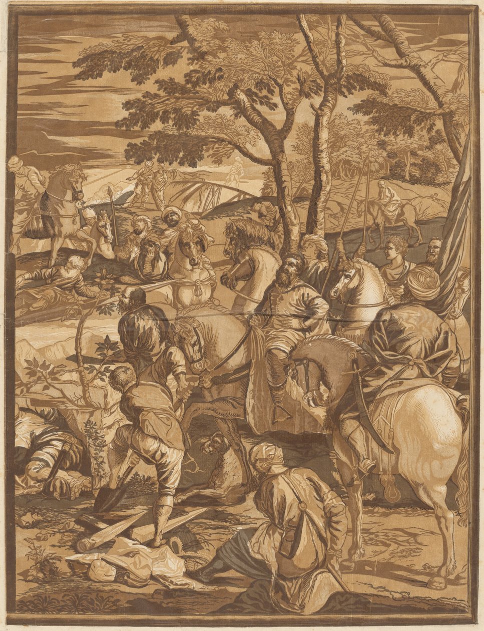 Korsfæstelsen (højre panel) af after Jacopo Tintoretto John Baptist Jackson