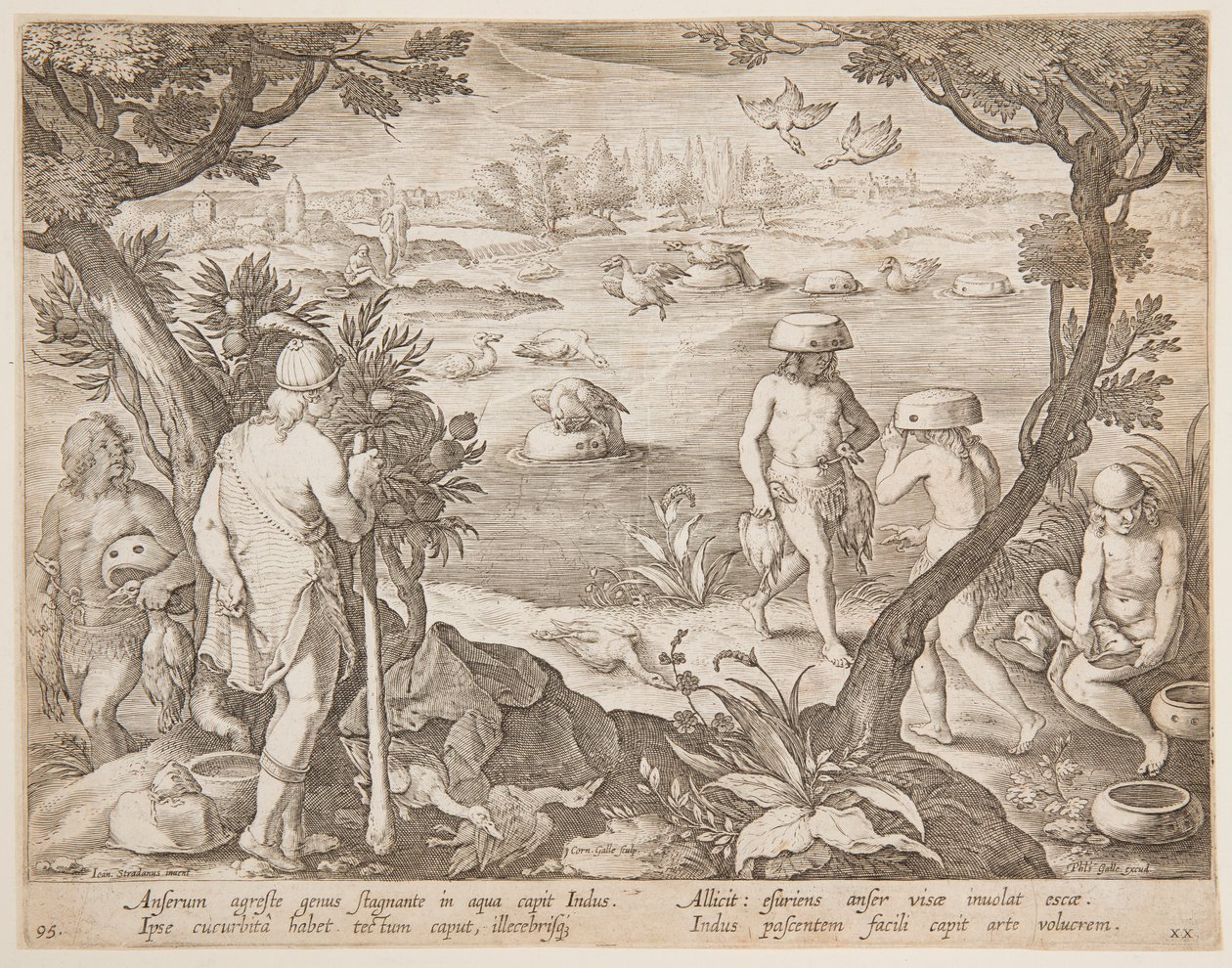 At fange gæs af after Jan van der Straet, called Stradanus
