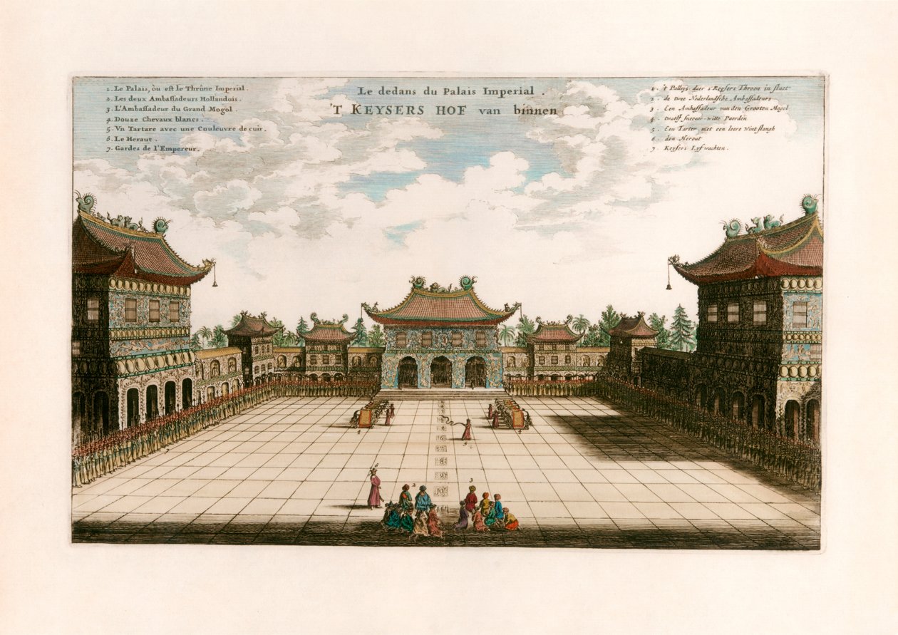 Det kejserlige palads, Peking, Kina af after Johannes Nieuhof