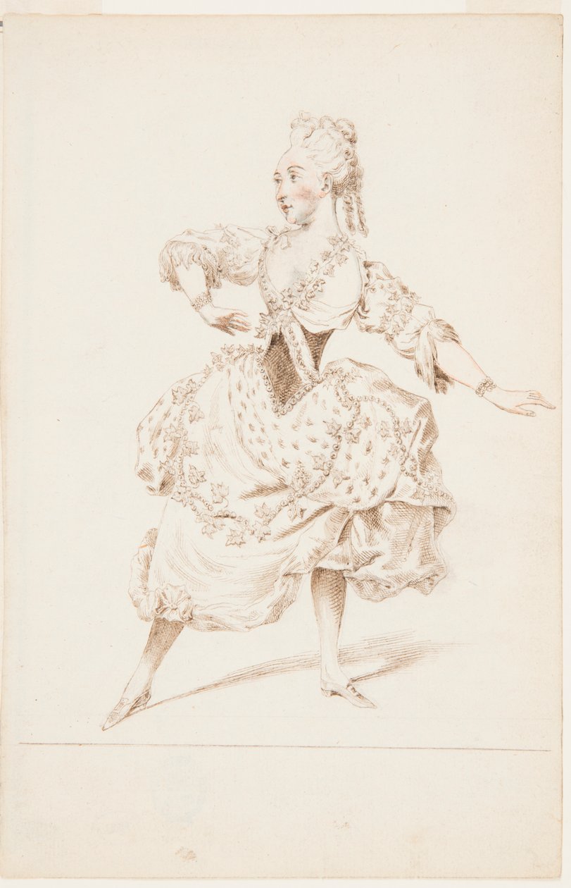 En balletdanserinde, Mademoiselle Marie Allard af after Louis Carrogis, called Carmontelle