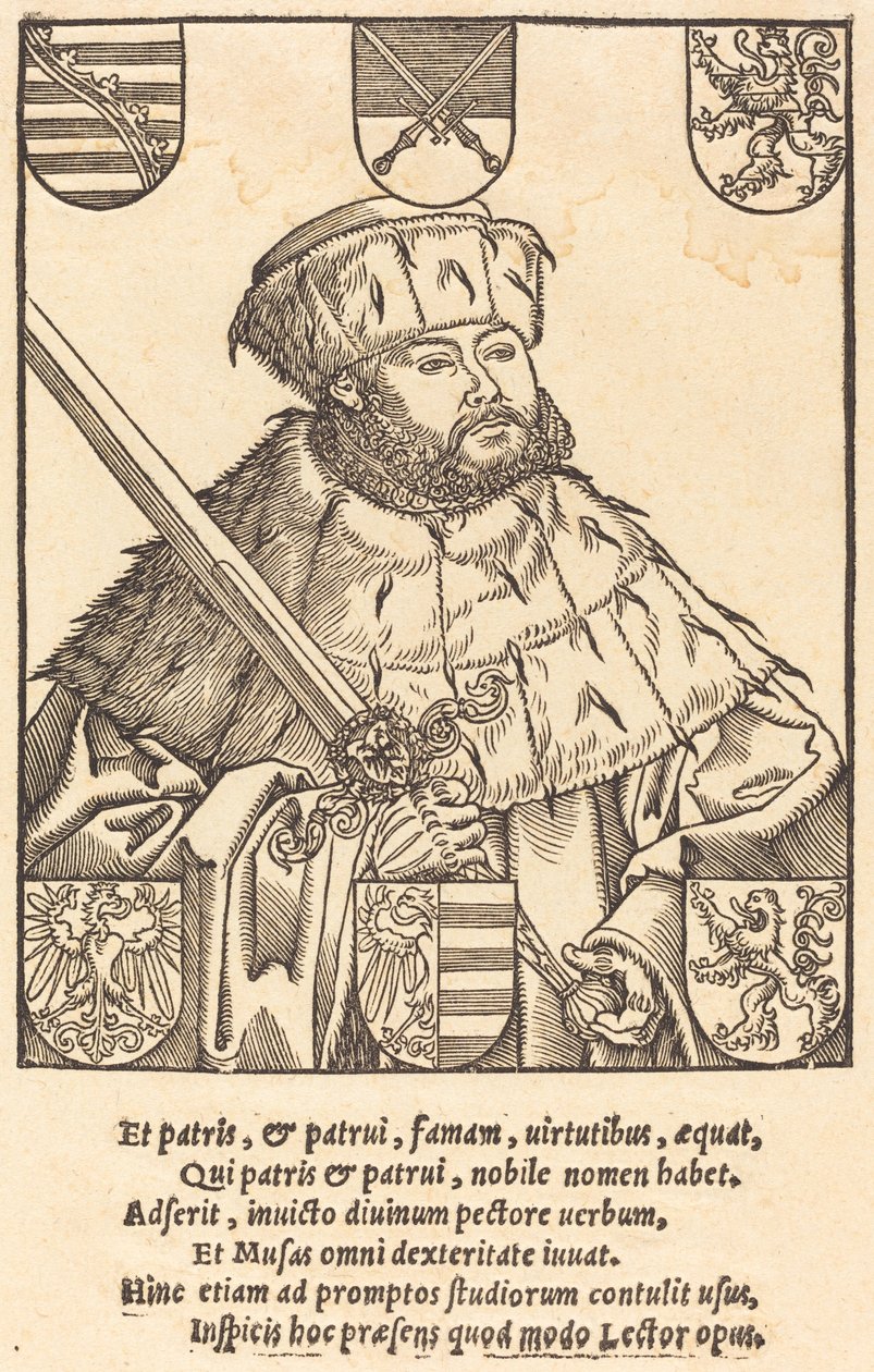 John Frederic the Magnanimous, i valgmandsklæder [th.] af after Lucas Cranach the Younger