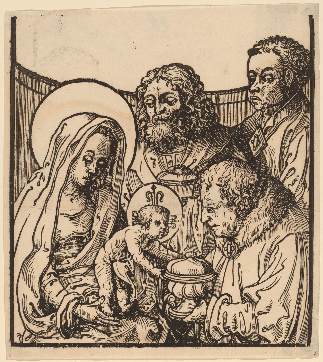 Magiernes tilbedelse af after Lucas van Leyden