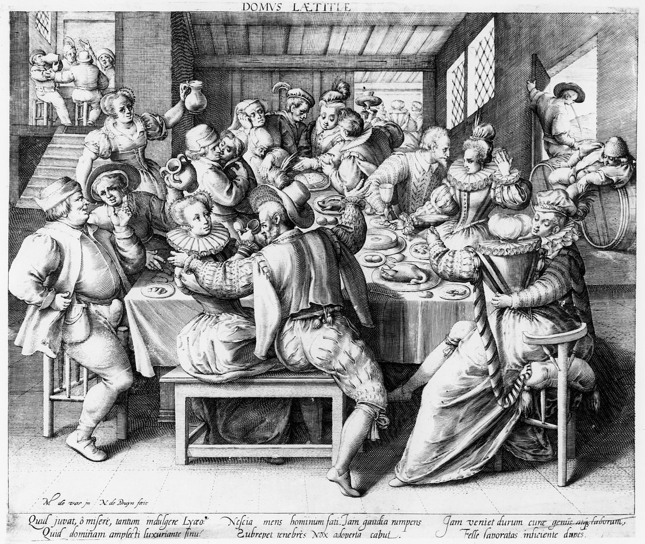 Festen, ca. 1600 (gravering af Nicolaes de Bruyn) af after Maarten de Vos