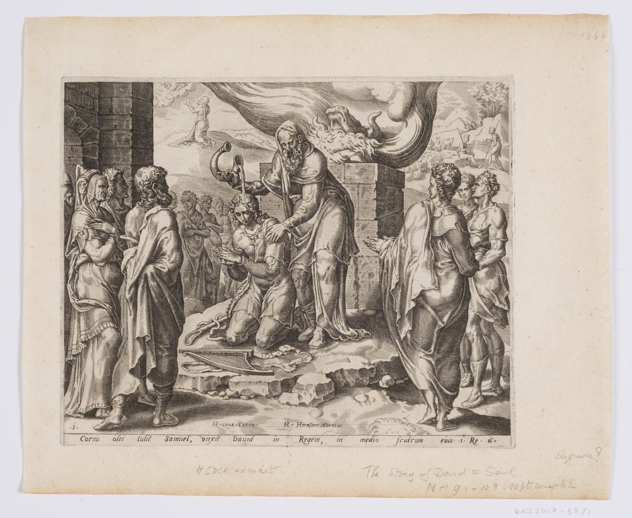 Samuel salver David af after Maarten van Heemskerck