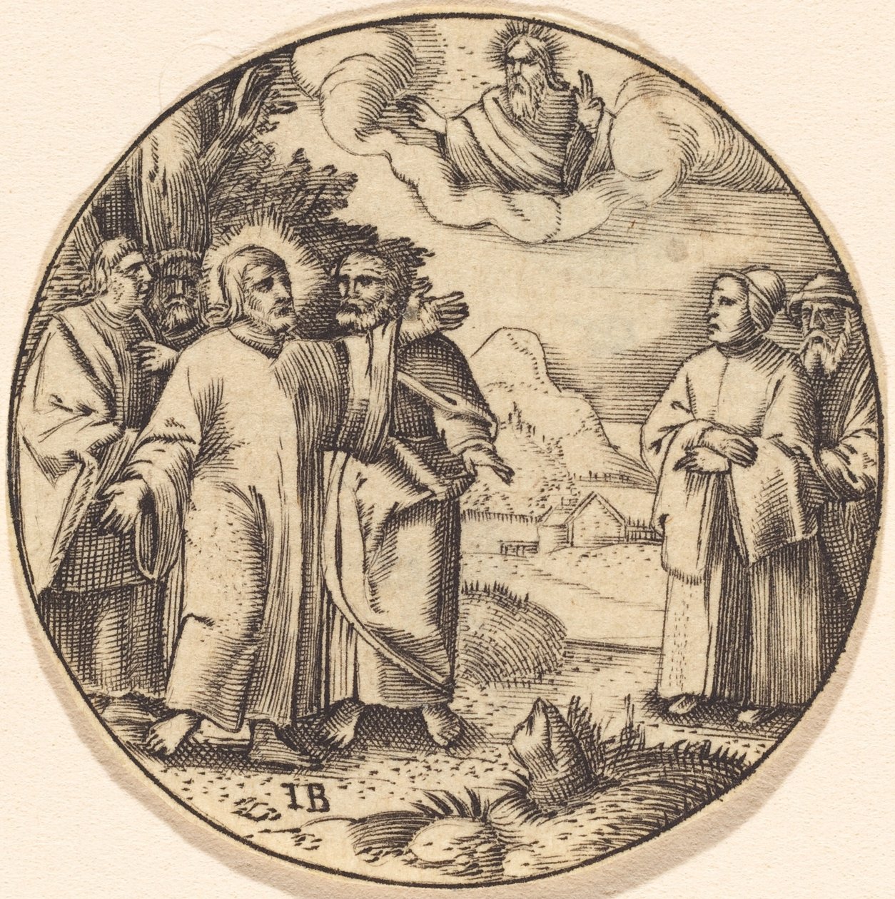 Kristus med tre af sine apostle af after Master IB