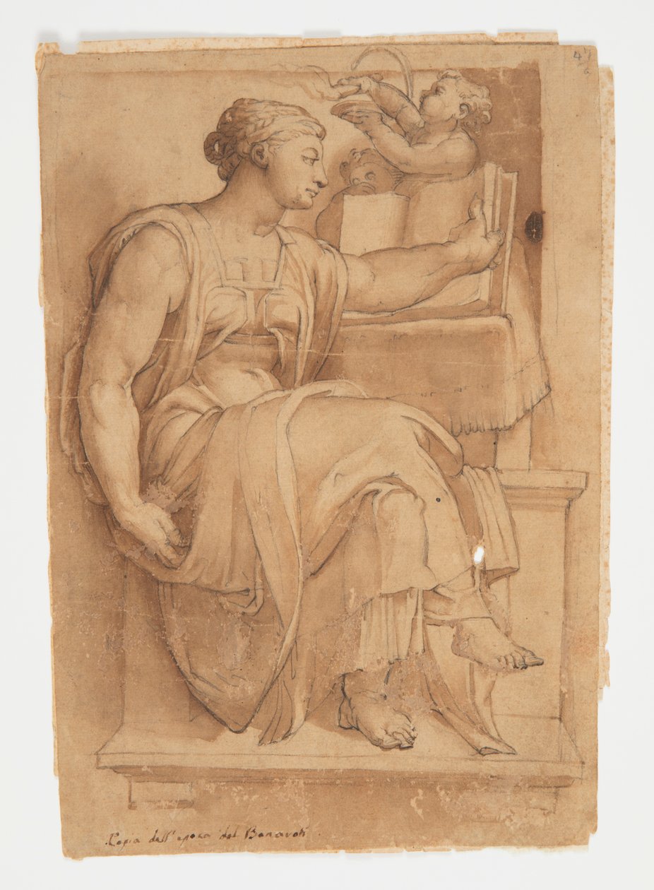Erythean Sibyll fra loftet i Det Sixtinske Kapel, efter Michelangelo af after Michelangelo Buonarroti
