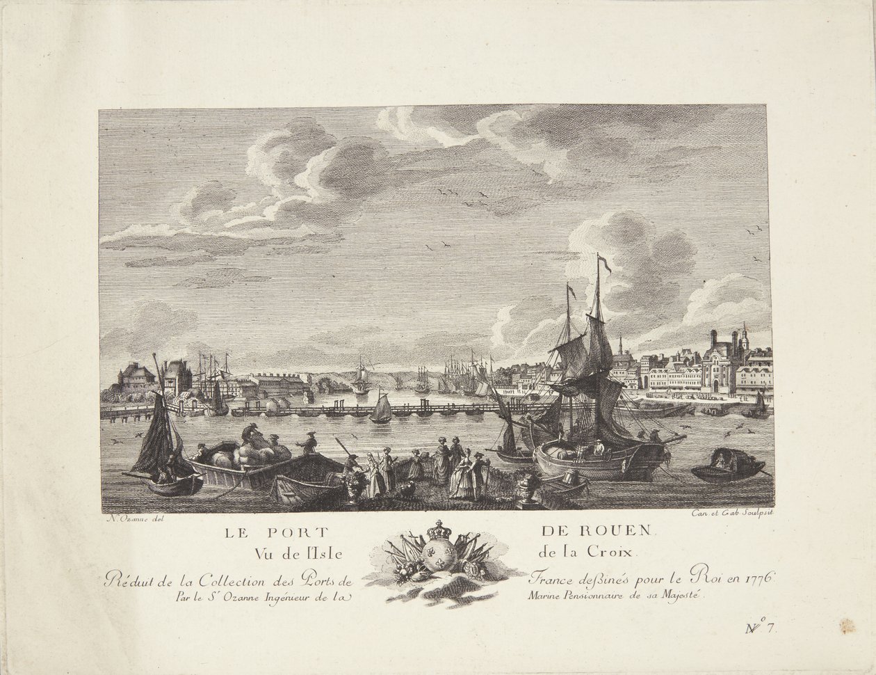 Rouen havn (Le port de Rouen) af after Nicolas Marie Ozanne