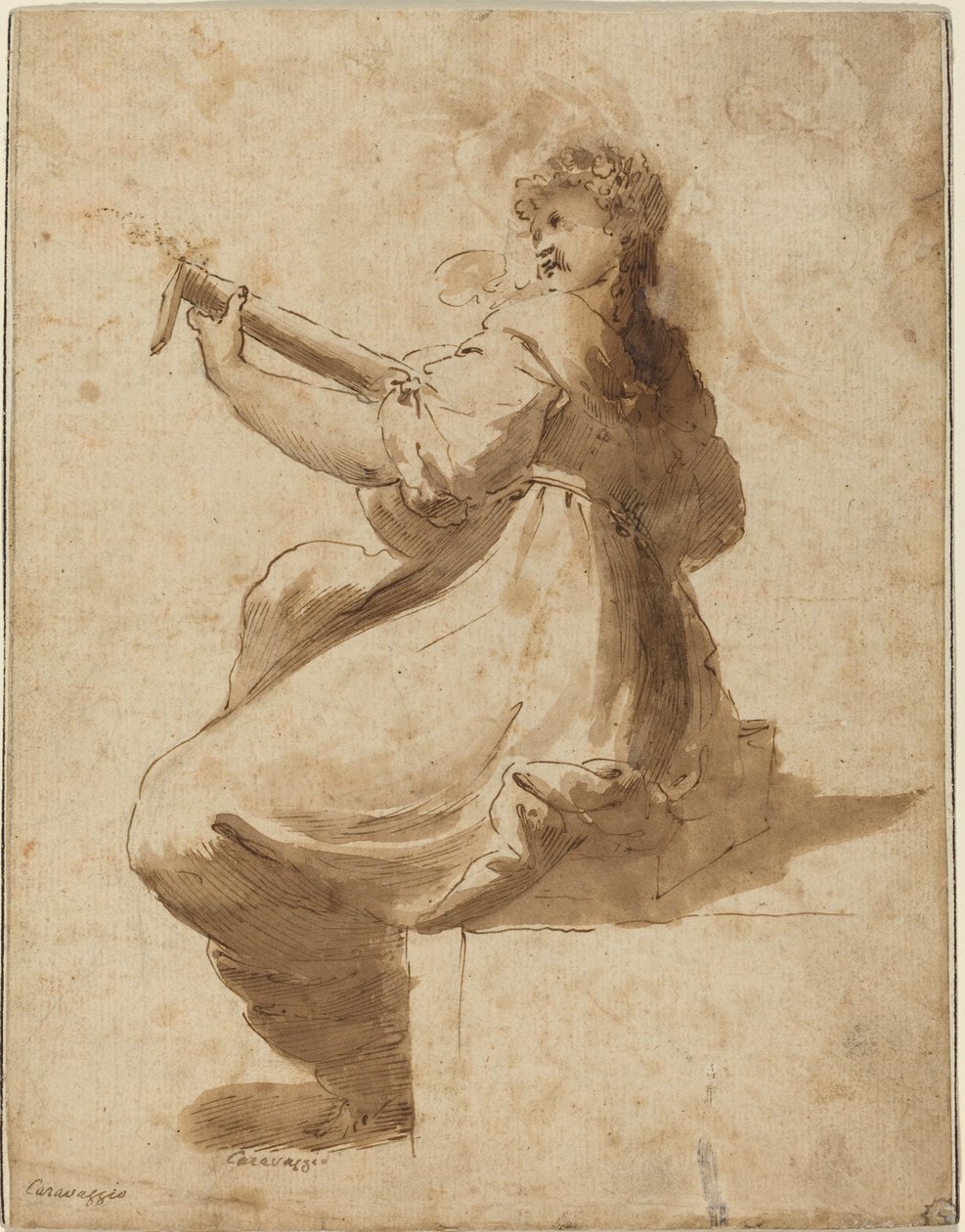 Lutespilleren af after Orazio Gentileschi