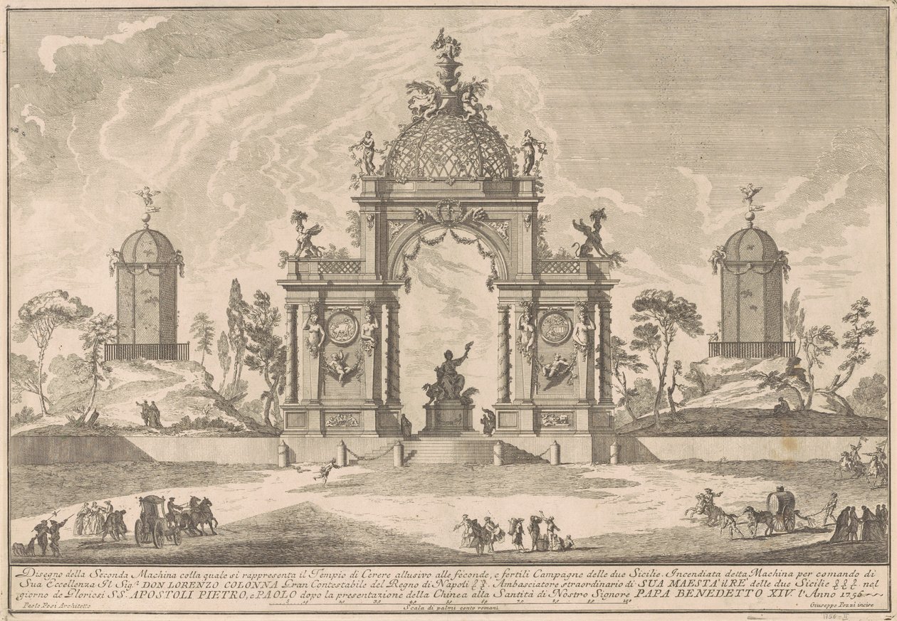 Seconda Macchina for Chinea fra 1756: Ceres-templet af after Paolo Posi Giuseppe Pozzi