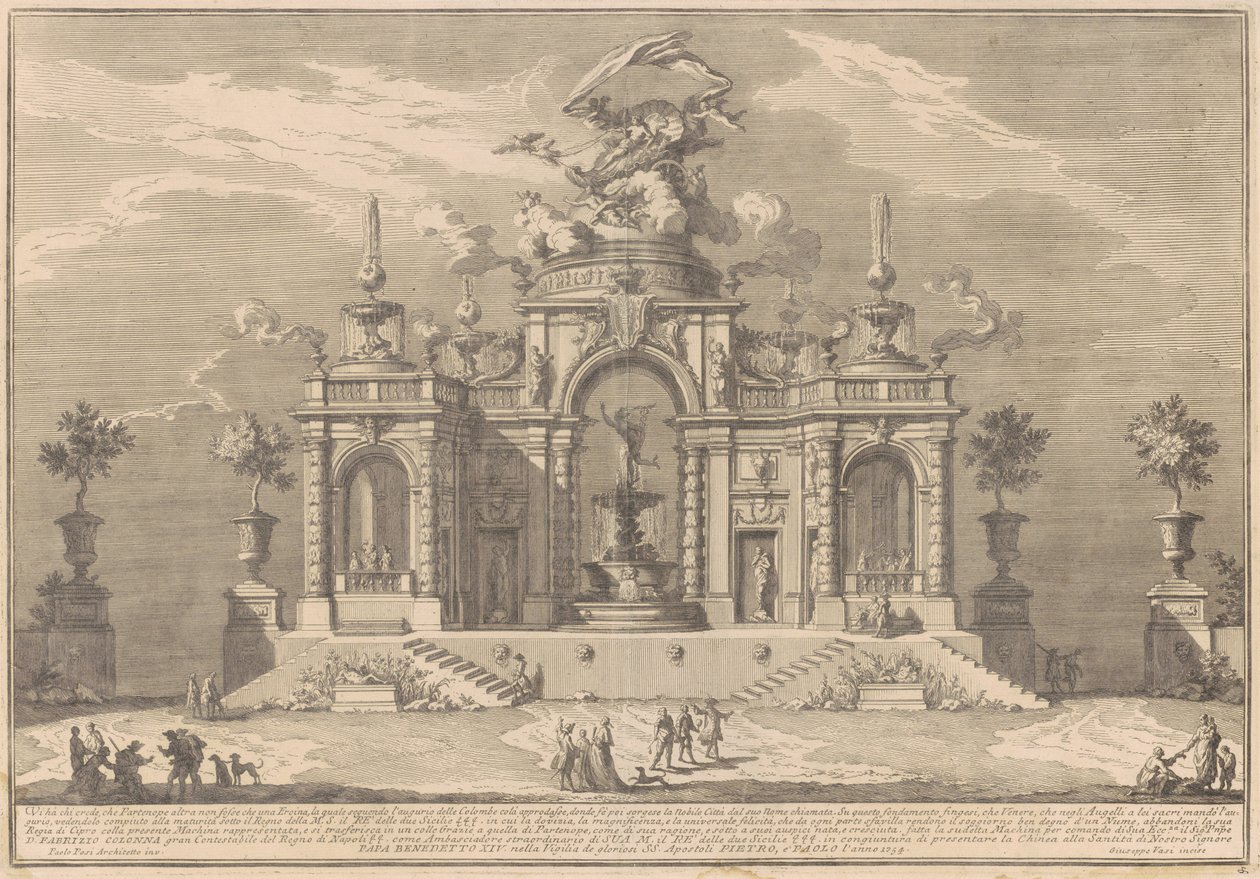 Prima Macchina for Chinea fra 1754: Venuspaladset på Cypern af after Paolo Posi Giuseppe Vasi