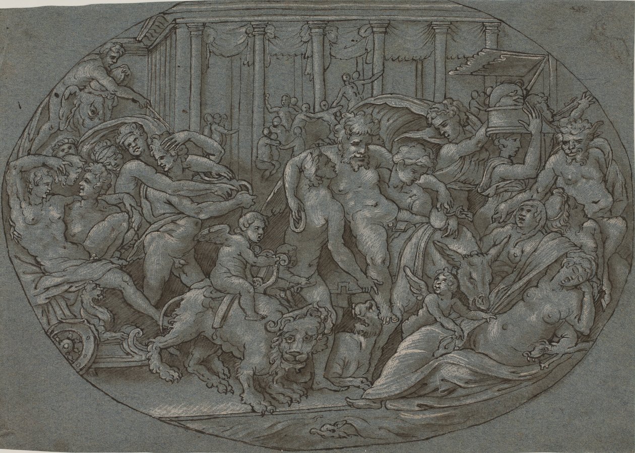 Bacchus triumf af after Perino del Vaga