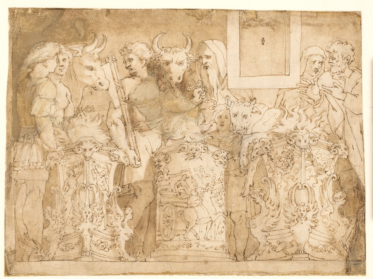 Antik offer af after Polidoro da Caravaggio