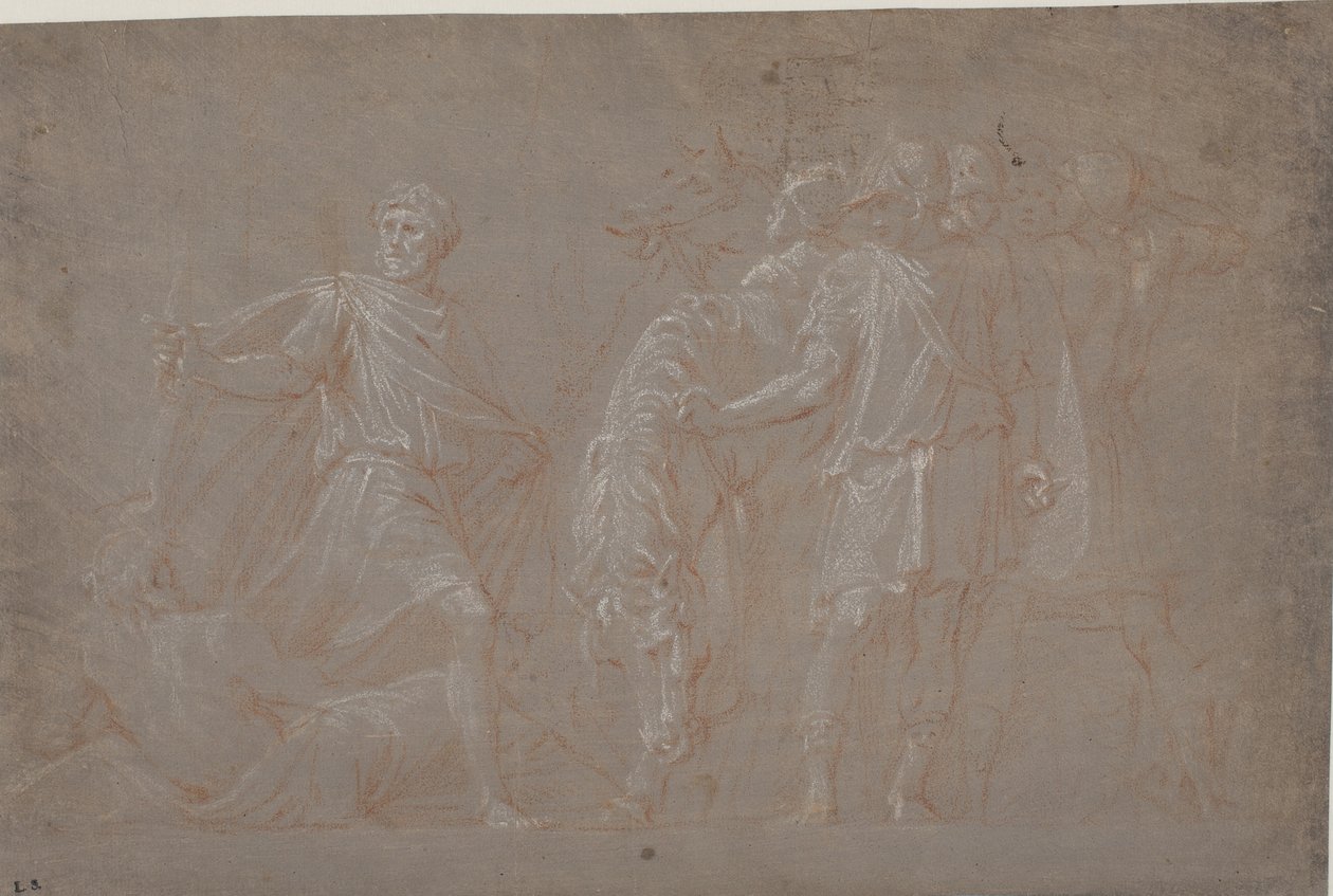 Mucius Scaevola krydser Tiberen af after Polidoro da Caravaggio