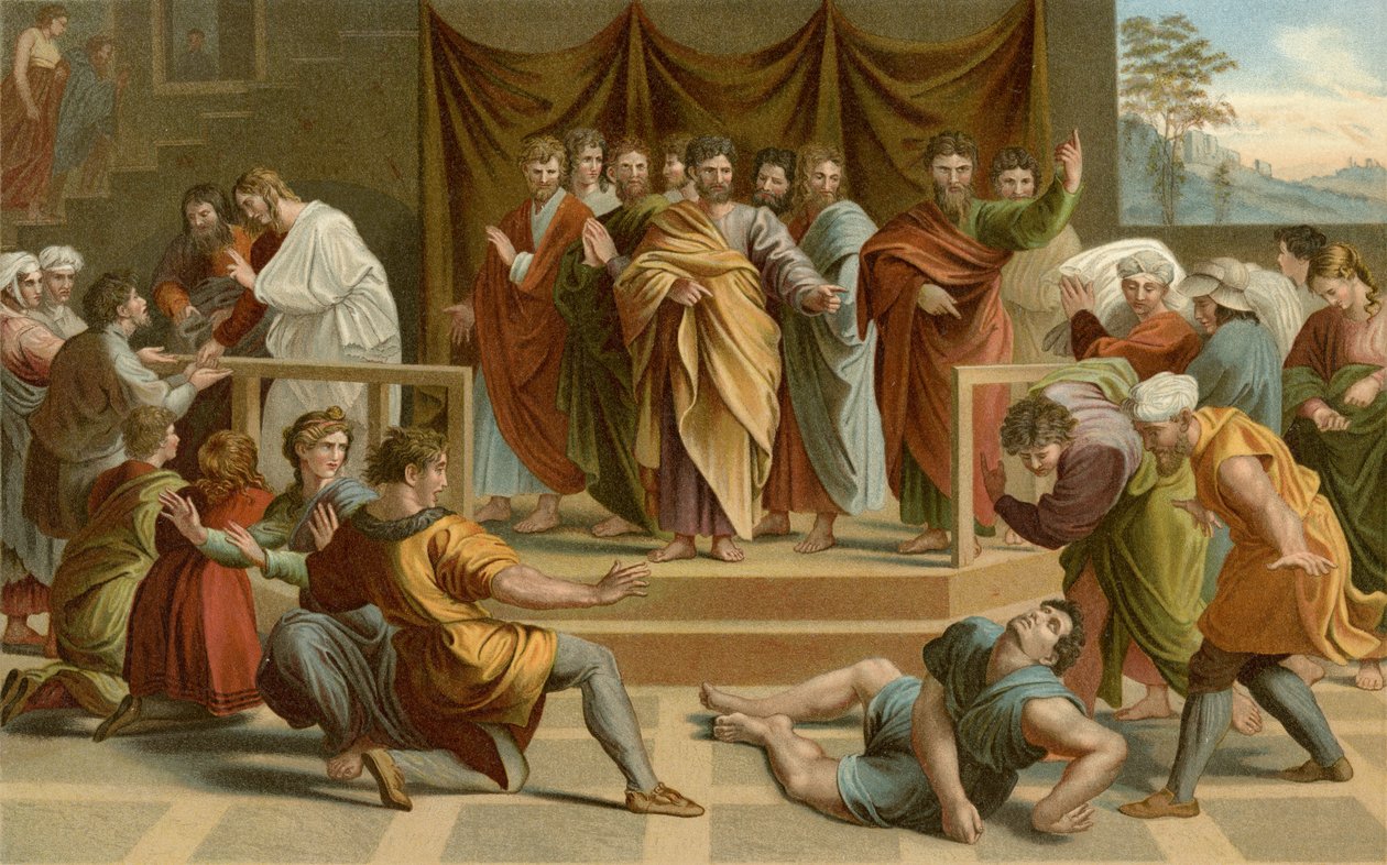 Ananias død af after Raphael
