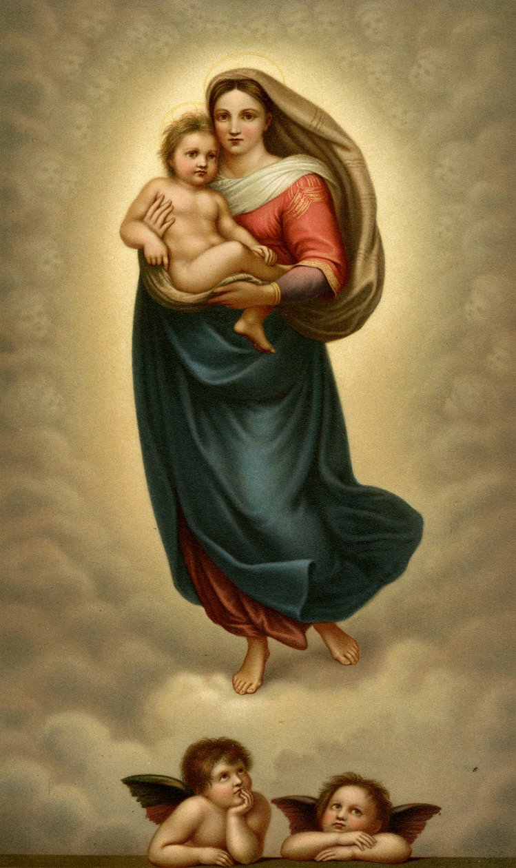 Madonna San Sista, Sixtinske Madonna af after Raphael