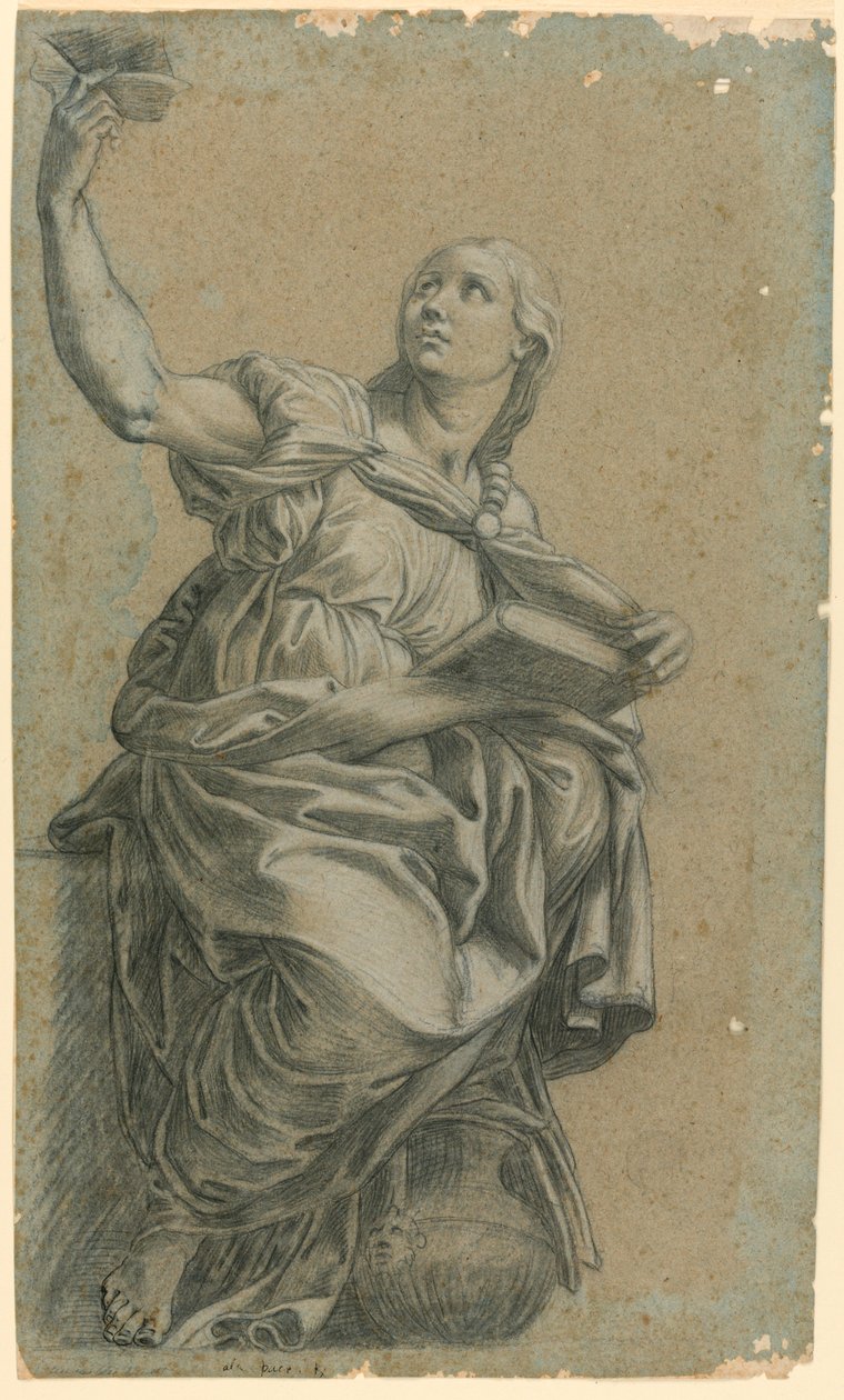 Den kumæiske sibylle fra Rafaels Fresco i St. Maria della Pace af after Raphael