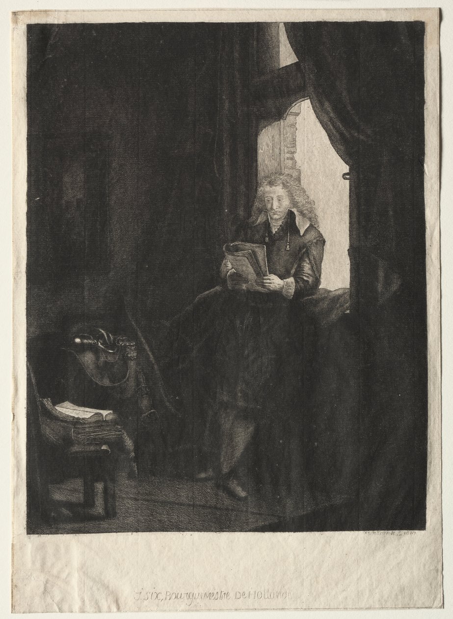 Portræt af Jan Six af after Rembrandt van Rijn