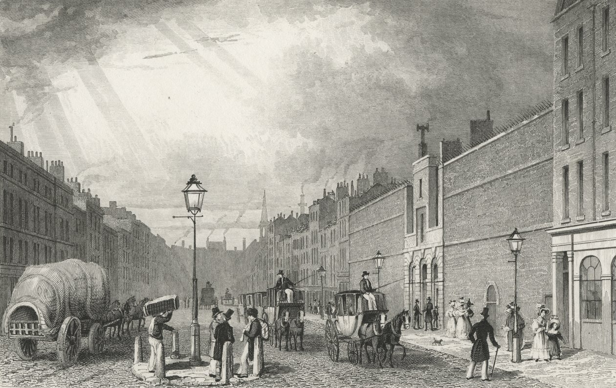 Farringdon Street and the Fleet Prison, 1830 af Thomas Hosmer after Shepherd