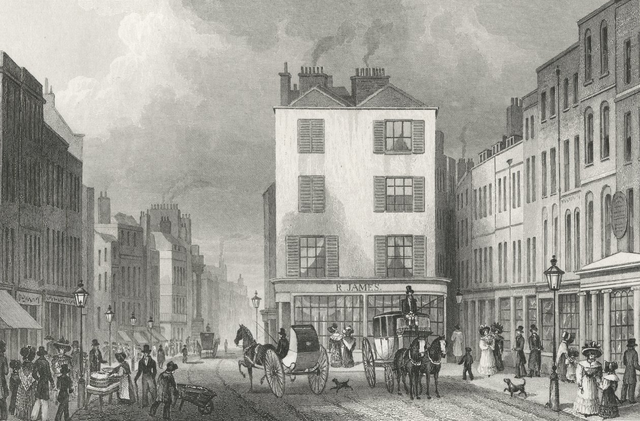 Middle Row Holborn, 1830 af Thomas Hosmer after Shepherd