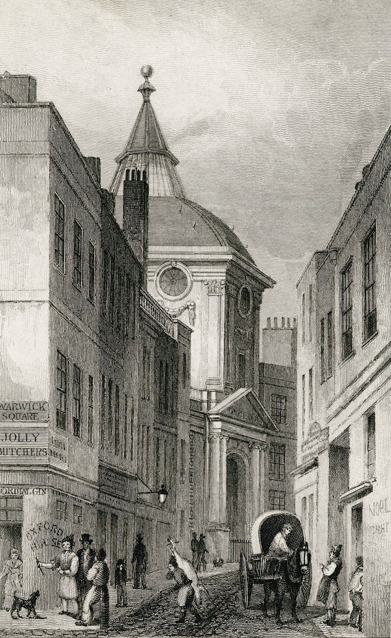 Physicians College, Warwick Lane, 1830 af Thomas Hosmer after Shepherd