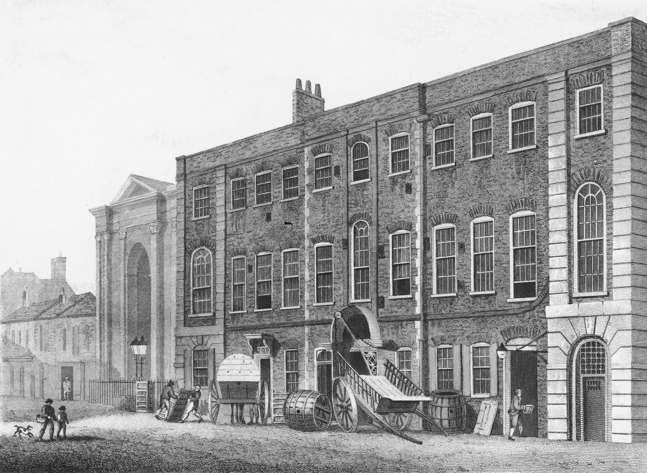 South View af Theatre Royal i Portugal Street, Lincolns Inn Fields, 1811 af Thomas Hosmer after Shepherd