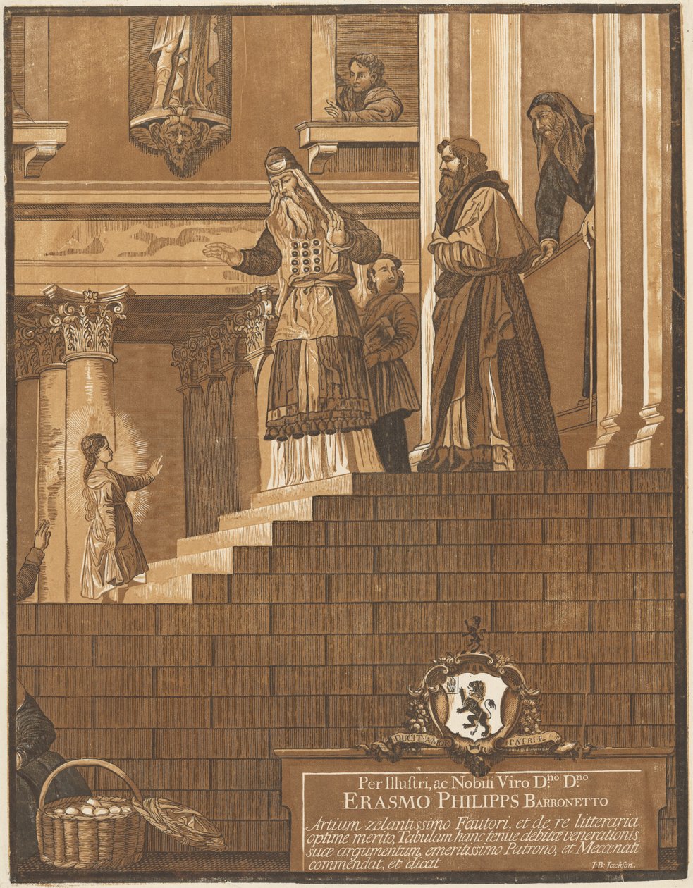Præsentation af jomfruen i templet (højre panel) af after Titian John Baptist Jackson