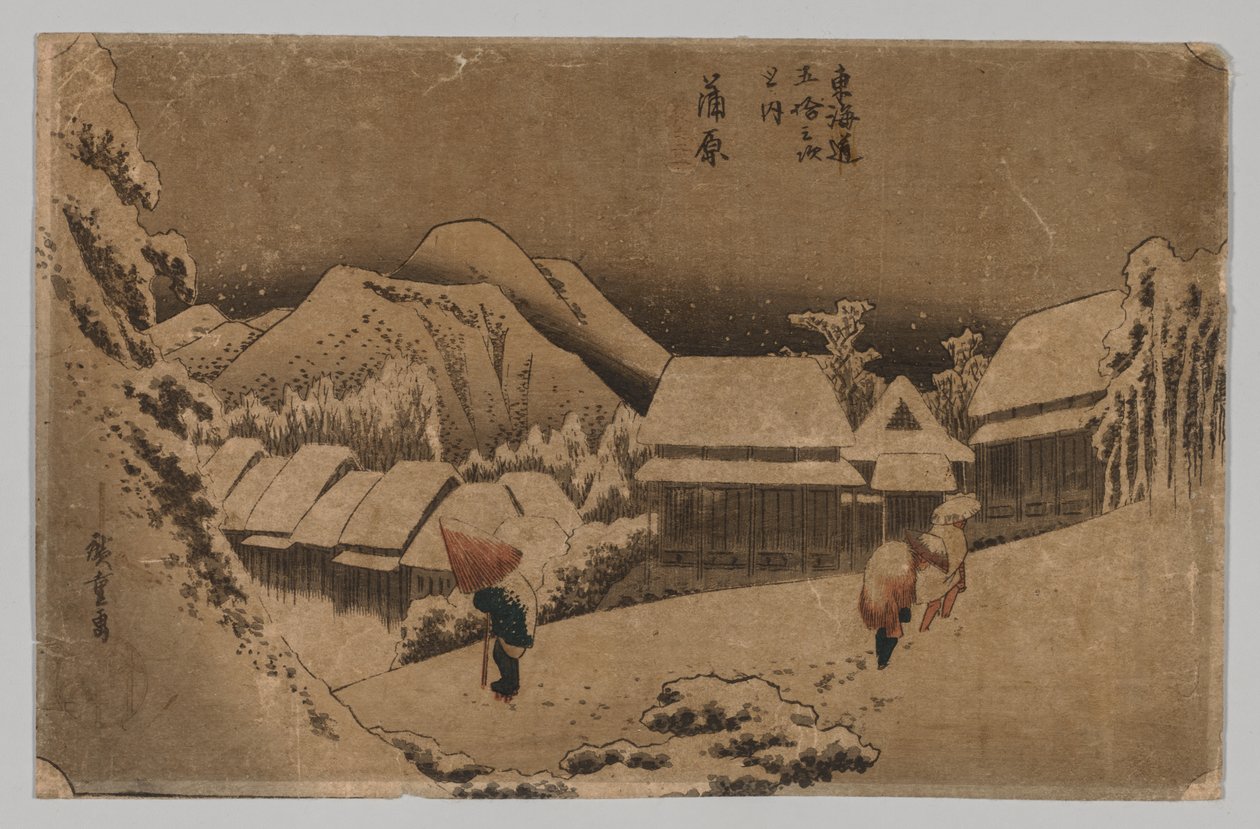 Kambara: Aftensne af after Utagawa Hiroshige