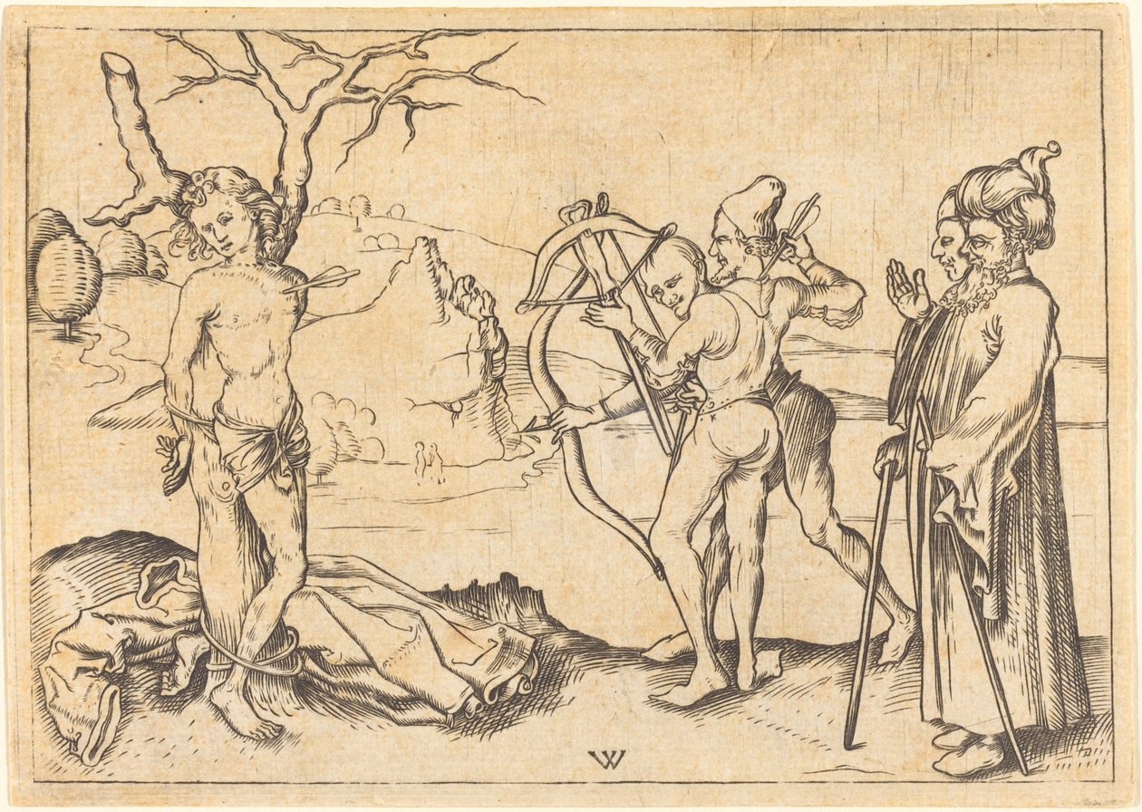 Sankt Sebastians martyrium af after Wenzel von Olmutz