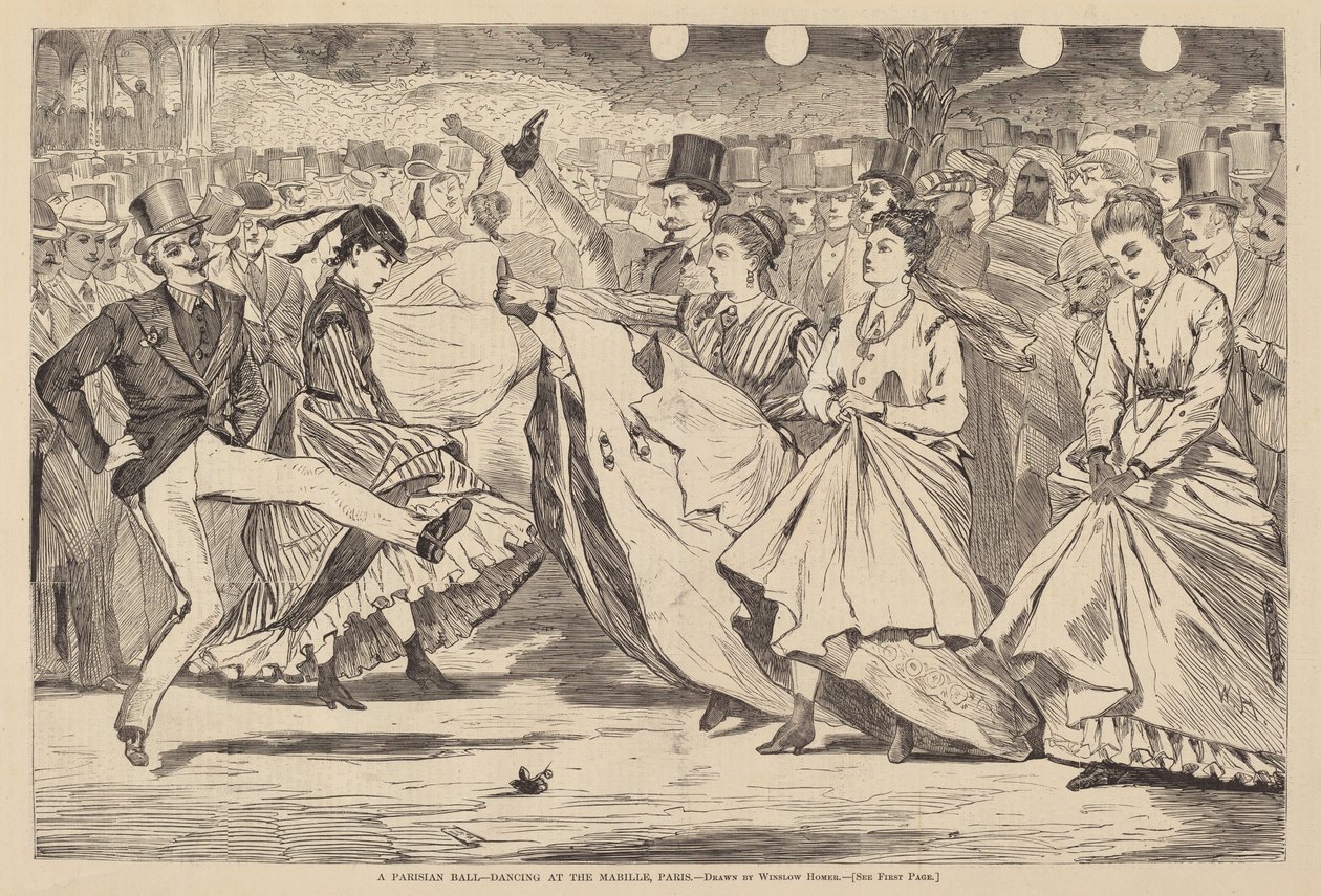 Et parisisk bal - Dans på Mabille, Paris af after Winslow Homer