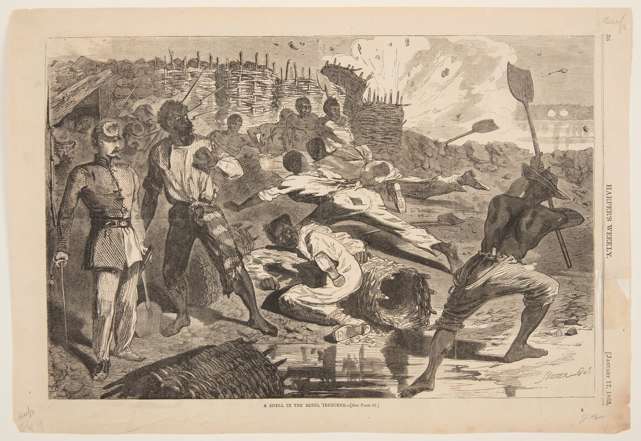 En skal i oprørsskyttegravene af after Winslow Homer