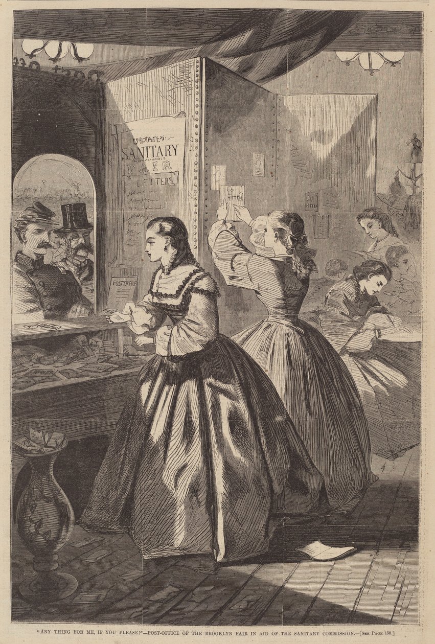 "Enhver ting for mig, hvis du vil?" - Postkontor for Brooklyn Fair til støtte for Sanitærkommissionen af after Winslow Homer