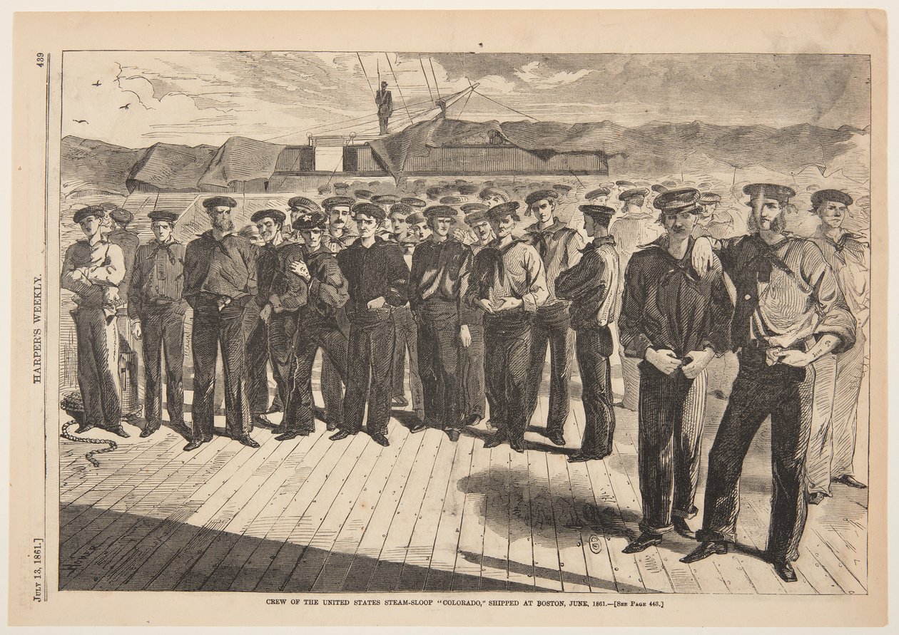 Besætningen på den amerikanske dampslup "Colorado", afsendt til Boston, juni 1861, fra Harper