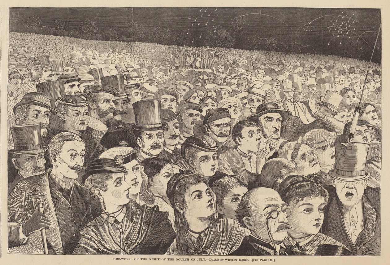 Fyrværker om natten til den fjerde juli af after Winslow Homer