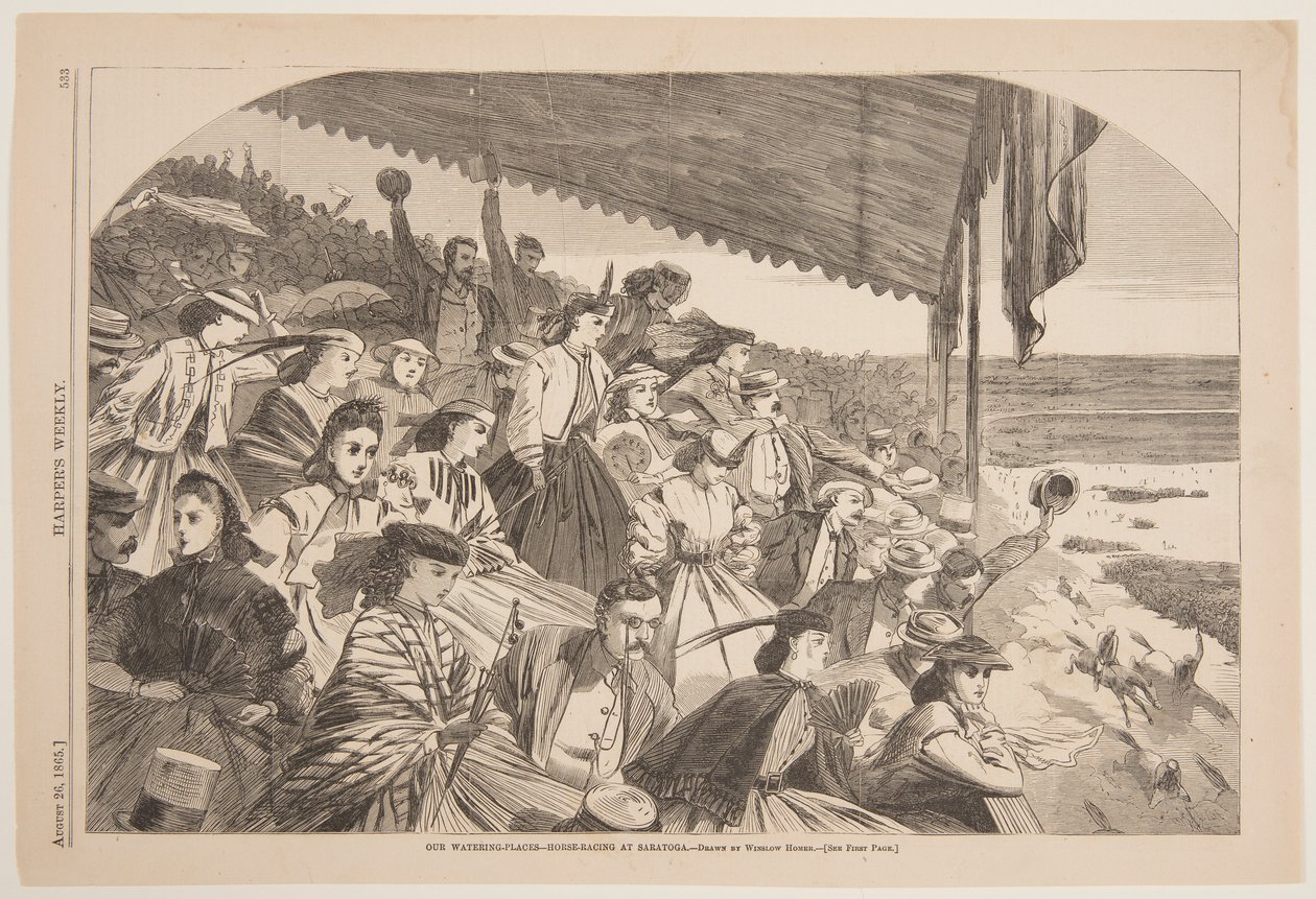 Vores vandingssteder - Hestevæddeløb i Saratoga af after Winslow Homer