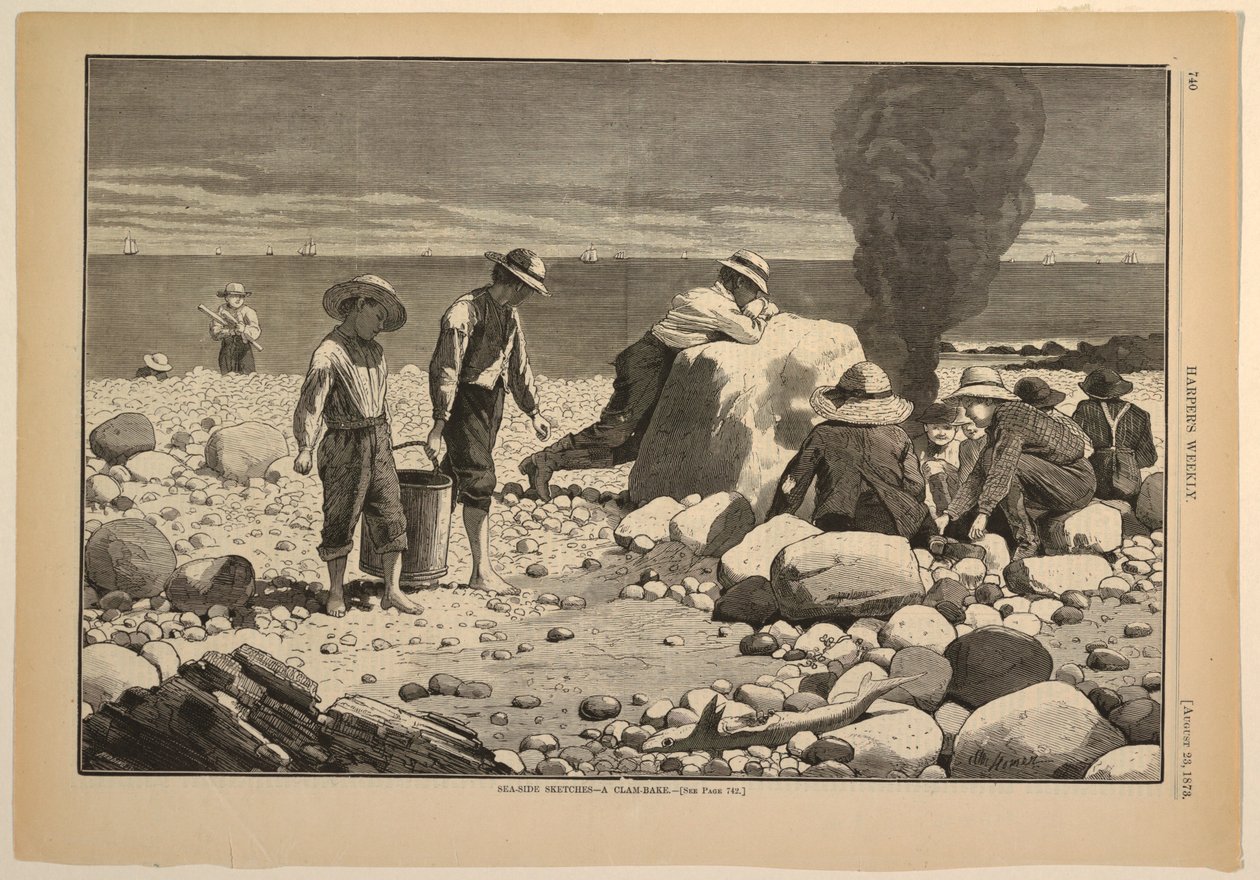 Sea-Side Skitser – En Musling-Bake af Winslow Homer