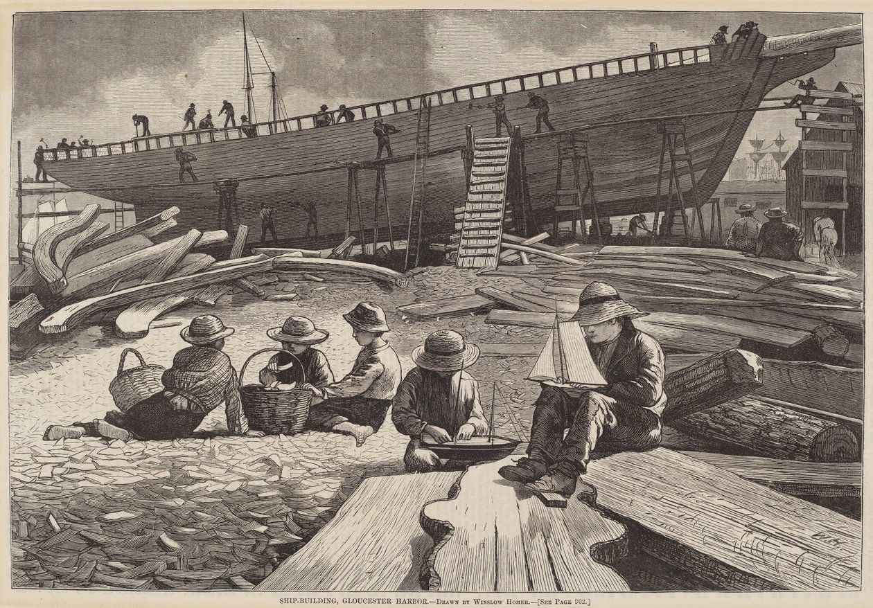 Skibsbyggeri, Gloucester Havn af Winslow Homer