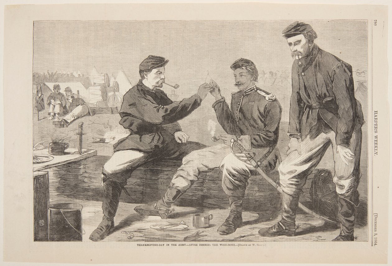 Thanksgiving-Day in the Army – After Dinner: The Wish-Bone af after Winslow Homer