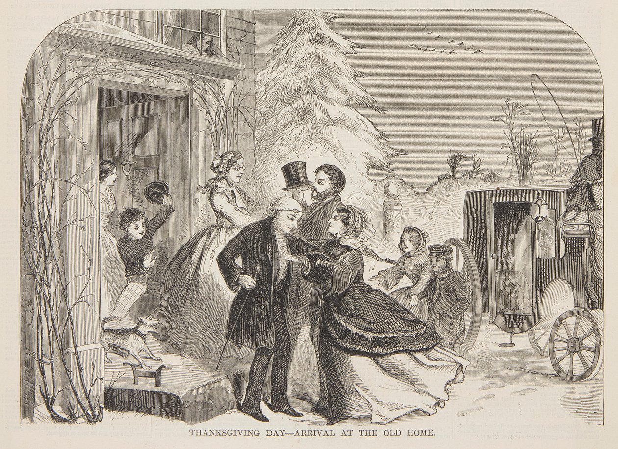 Thanksgiving Day – Ankomst til det gamle hjem af after Winslow Homer