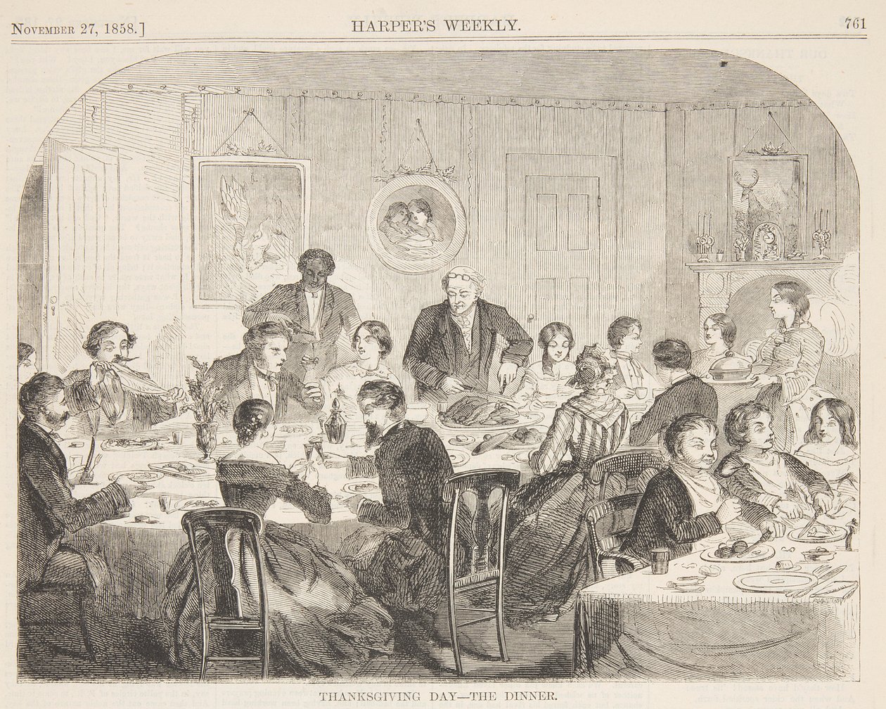 Thanksgiving Day – Middagen af after Winslow Homer