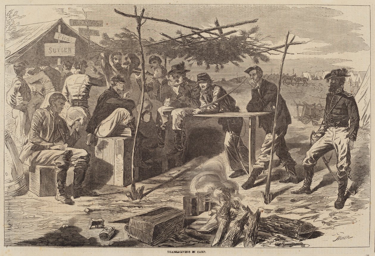 Thanksgiving i lejren af after Winslow Homer