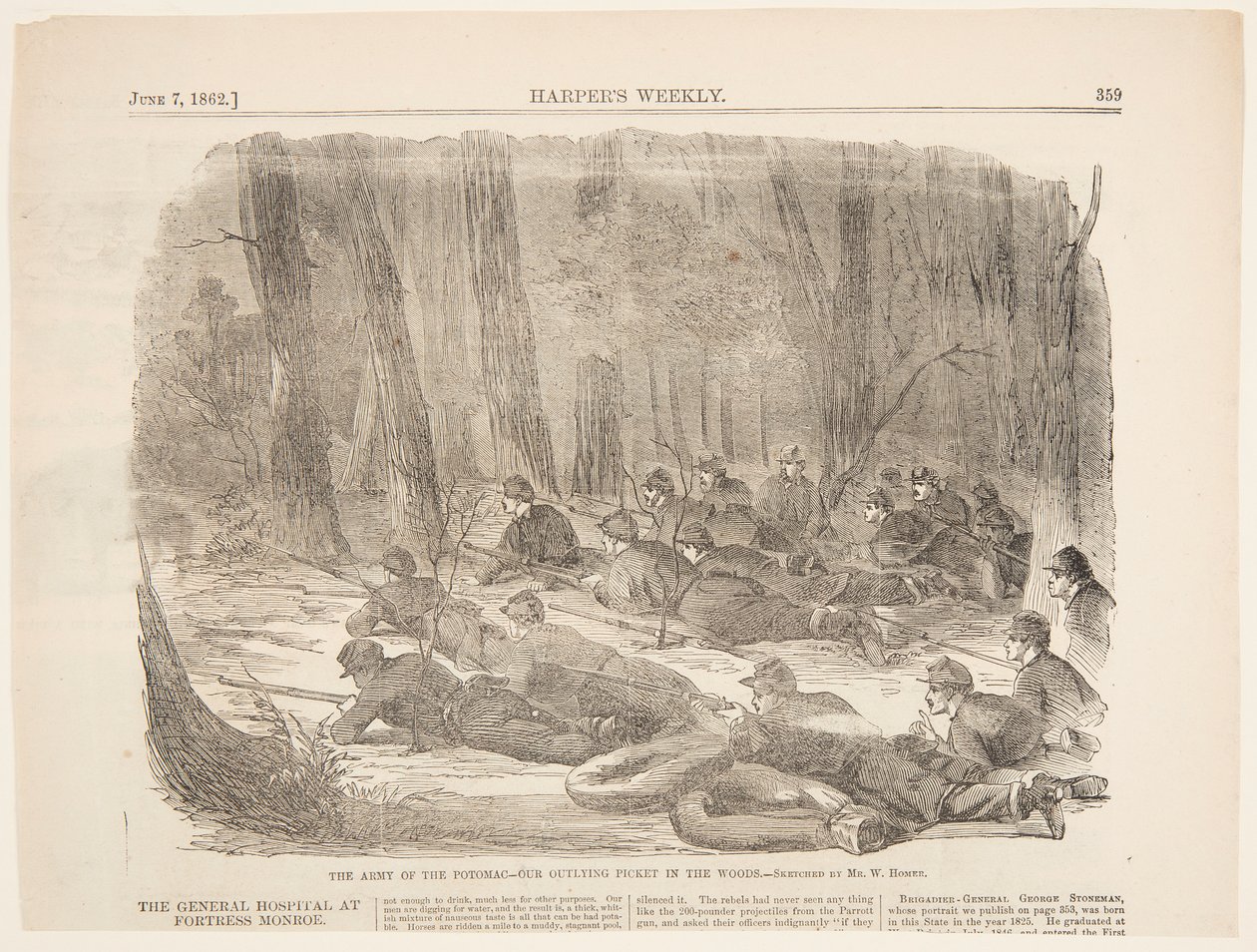 The Army of the Potomac - Vores afsidesliggende strejfet i skoven af Winslow Homer