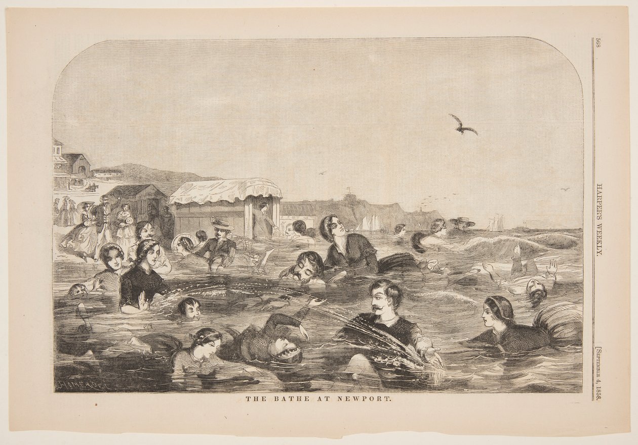Badet i Newport af after Winslow Homer