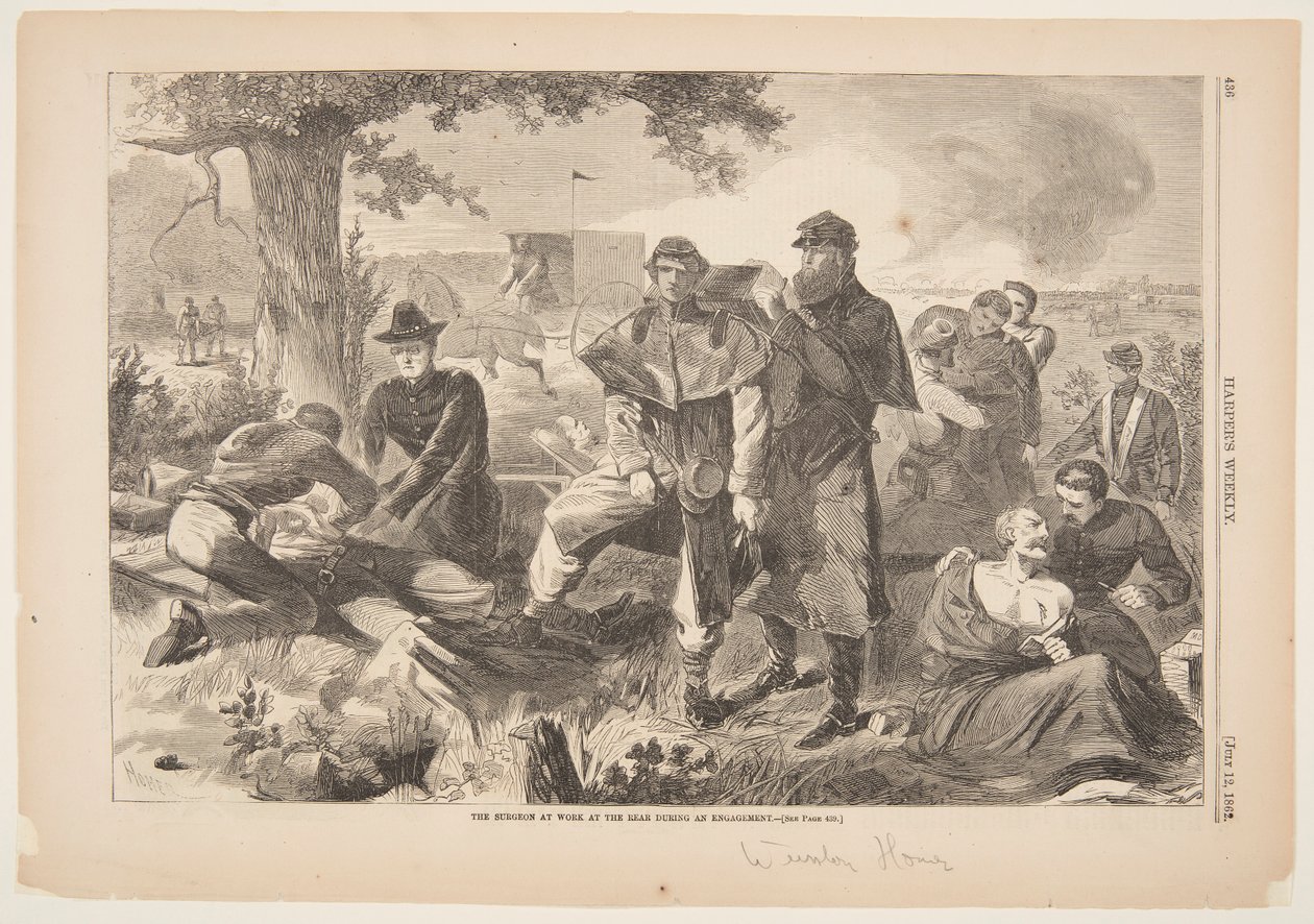 Kirurgen på arbejde bagtil under en forlovelse af after Winslow Homer